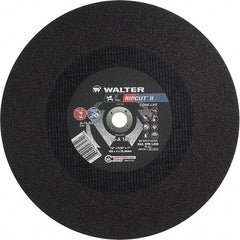 WALTER Surface Technologies - 16" 24 Grit Aluminum Oxide Cutoff Wheel - 5/32" Thick, 1" Arbor, 3,800 Max RPM, Use with Stationary Tools - Exact Industrial Supply