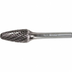 WALTER Surface Technologies - 1/4" Cut Diam, 1/4" Shank Diam, Tree Head Double Cut Burr - Carbide, 5/8" LOC - Exact Industrial Supply