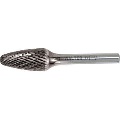 WALTER Surface Technologies - 5/16" Cut Diam, 1/4" Shank Diam, Tree Head Double Cut Burr - Carbide, 5/8" LOC - Exact Industrial Supply