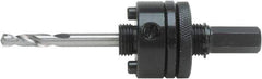 Irwin - 1-1/4 to 6" Tool Diam Compatibility, Hex Shank, Steel Integral Pilot Drill, Hole Cutting Tool Arbor - 3/8" Min Chuck, Hex Shank Cross Section, Threaded Shank Attachment, For Hole Saws - Exact Industrial Supply