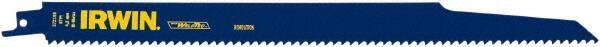 Irwin Blades - 12" Long, Bi-Metal Reciprocating Saw Blade - Tapered Profile, 6 TPI, Toothed Edge, Tang Shank - Exact Industrial Supply