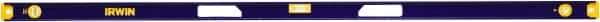 Irwin - 72" Long 3 Vial I-Beam Level - Aluminum, Blue/Yellow, 1 Plumb & 2 Level Vials - Exact Industrial Supply