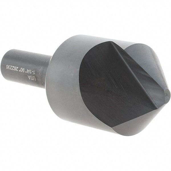 Melin Tool - 1-1/4" Head Diam, 1/2" Shank Diam, 1 Flute 90° High Speed Steel Countersink - Exact Industrial Supply