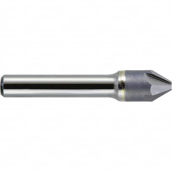 Melin Tool - 3/4" Head Diam, 1/2" Shank Diam, 4 Flute 100° Solid Carbide Countersink - Exact Industrial Supply