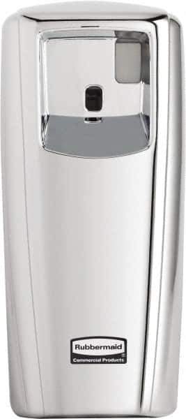 Rubbermaid - 0.019 Cu Ft Coverage, Chrome Metered Aerosol Dispenser - D Battery Required - Exact Industrial Supply