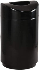 Rubbermaid - 30 Gal Black Round Decorative Waste Receptacle With Top - Metal, 851mm High - Exact Industrial Supply