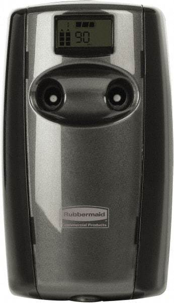 Rubbermaid - 0.63 Cu Ft Coverage, Black Metered Aerosol Dispenser - Exact Industrial Supply