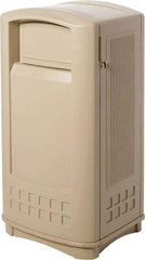 Rubbermaid - 35 Gal Beige Rectangle Decorative Waste Receptacle With Top - 1,044mm High x 543.56mm Long x 515.62mm Wide - Exact Industrial Supply