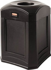 Rubbermaid - 35 Gal Black Square Decorative Waste Receptacle With Top - 31" High x 609.6mm Long x 24" Wide - Exact Industrial Supply