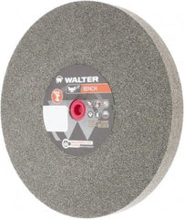 WALTER Surface Technologies - 60 Grit Aluminum Oxide Bench & Pedestal Grinding Wheel - 10" Diam x 1" Hole x 1" Thick, 2500 Max RPM, Fine Grade, Vitrified Bond - Exact Industrial Supply