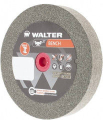 WALTER Surface Technologies - 80 Grit Aluminum Oxide Bench & Pedestal Grinding Wheel - 6" Diam x 1" Hole x 1" Thick, 4100 Max RPM, Fine Grade, Vitrified Bond - Exact Industrial Supply