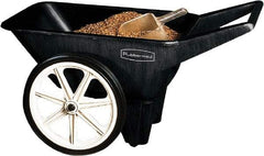 Rubbermaid - 3.5 Cu Ft, 200 Lb Capacity Wheelbarrow with Semi-Pneumatic Wheel - 47" Long x 27-1/2" Wide x 24-3/4" High, Black - Exact Industrial Supply