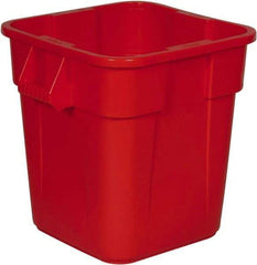 Rubbermaid - 28 Gal Red Square Trash Can - Polyethylene, 572mm High x 546.1mm Long x 546.1mm Wide - Exact Industrial Supply