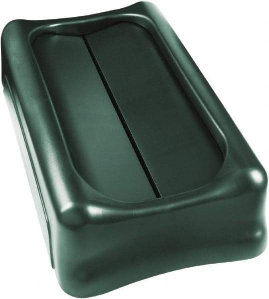 Rubbermaid - Rectangle Lid for Use with Rectangular Trash Cans - Green, For Slim Jim Trash Cans - Exact Industrial Supply