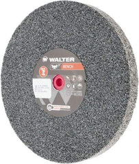 WALTER Surface Technologies - 24 Grit Aluminum Oxide Bench & Pedestal Grinding Wheel - 10" Diam x 1" Hole x 1" Thick, 2500 Max RPM, Coarse Grade, Vitrified Bond - Exact Industrial Supply