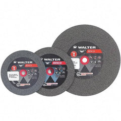WALTER Surface Technologies - 80 Grit Aluminum Oxide Bench & Pedestal Grinding Wheel - 7" Diam x 1" Hole x 1" Thick, 3600 Max RPM, Fine Grade, Vitrified Bond - Exact Industrial Supply