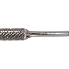 WALTER Surface Technologies - 5/16" Cut Diam, 1/4" Shank Diam, Cylinder Head Double Cut Burr - Carbide, 3/4" LOC - Exact Industrial Supply