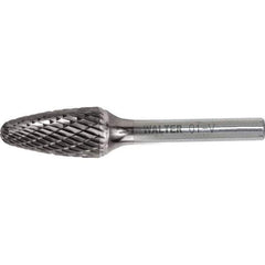 WALTER Surface Technologies - 1/8" Cut Diam, 1/8" Shank Diam, Tree Head Double Cut Burr - Carbide, 1/2" LOC - Exact Industrial Supply