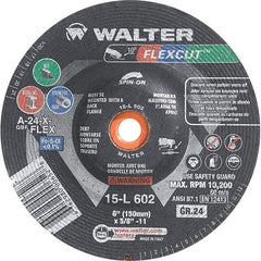 WALTER Surface Technologies - 6" Diam, 24 Grit Surface Grinding Wheel - Aluminum Oxide/Silicon Carbide Blend, Resinoid Bond - Exact Industrial Supply