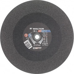 WALTER Surface Technologies - 18" 24 Grit Aluminum Oxide Cutoff Wheel - 3/16" Thick, 1" Arbor, 3,400 Max RPM, Use with Stationary Tools - Exact Industrial Supply