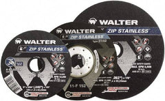 WALTER Surface Technologies - 9" 46 Grit Aluminum Oxide/Silicon Carbide Blend Cutoff Wheel - 5/64" Thick, 7/8" Arbor, 6,600 Max RPM, Use with Angle Grinders - Exact Industrial Supply