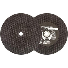 WALTER Surface Technologies - 12" 24 Grit Aluminum Oxide Cutoff Wheel - 1/8" Thick, 1" Arbor, 6,300 Max RPM, Use with Electric & Gas Powered Saws - Exact Industrial Supply