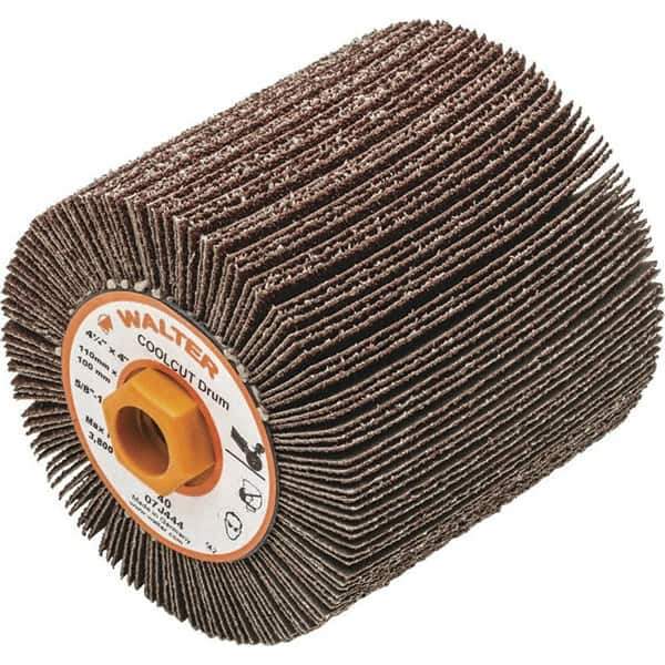 WALTER Surface Technologies - 4-1/4" Diam 40 Grit Aluminum Oxide Unmounted Flap Wheel - 5/8-11 Threaded Hole, 4" Wide, Coated, Grade Coarse, 3,800 Max RPM - Exact Industrial Supply