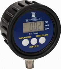SSI Technologies - 2-1/2" Dial, 1/4 Thread, 0-100 Scale Range, Pressure Gauge - Lower Connection Mount, Accurate to 1% of Scale - Exact Industrial Supply