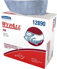 WypAll - X90 Dry Shop Towel/Industrial Wipes - Pop-Up, 16-3/4" x 8-1/4" Sheet Size, Blue - Exact Industrial Supply