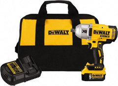 DeWALT - 1/2" Drive 20 Volt Mid-Handle Cordless Impact Wrench & Ratchet - 1,900 RPM, 0 to 2,400 BPM, 700 Ft/Lb Torque, 1 Lithium-Ion Battery Included - Exact Industrial Supply