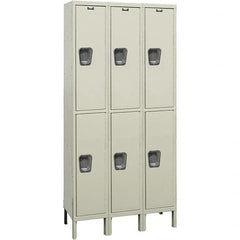 Hallowell - 6 Door, 2 Tier, Premium Wardrobe Lockers - Exact Industrial Supply