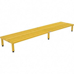 Vestil - 9" High x 24" Wide x 96" Deep, Yellow Step Stand - Steel, 500 Lb Capacity - Exact Industrial Supply
