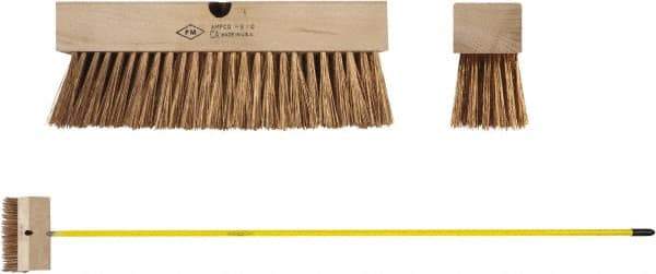 Ampco - 12" General Purpose Phosphor Bronze Push Broom - 2-1/2" Bristle Length, Wood Block, Threaded Handle Connection, Handle Sold Separately - Exact Industrial Supply