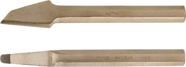 Ampco - 8" OAL x 3/8" Blade Width Nonsparking Groove Chisel - 3/8" Tip - Exact Industrial Supply