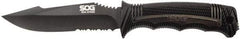 SOG Specialty Knives - 4-29/32" Long Blade, AUS-8 Stainless Steel, Partially Serrated, Fixed Blade Knife - 9.6" OAL, Includes Sheath - Exact Industrial Supply