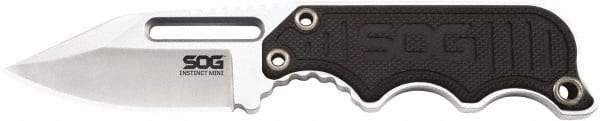 SOG Specialty Knives - 1-29/32" Long Blade, 5Cr15MoV Stainless Steel, Fine Edge, Fixed Blade Knife - 4.8" OAL, Includes Hard Molded Nylon Sheath - Exact Industrial Supply