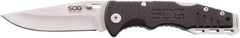 SOG Specialty Knives - 3-7/64" Blade, 7.1" OAL, Straight Clip Point Folding Knife - 4" Closed Length, G-10, 1 Blade, 1 Edge - Exact Industrial Supply