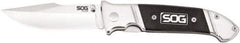 SOG Specialty Knives - 3-19/64" Blade, 7.8" OAL, Straight Clip Point Folding Knife - 4-1/2" Closed Length, G-10, 1 Blade, 1 Edge - Exact Industrial Supply