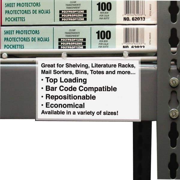 C-LINE - 5" Wide, Open Shelving Accessory/Component - Plastic, Clear Plastic Finish, 3" Long - Exact Industrial Supply
