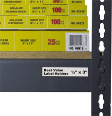 C-LINE - 3" Wide, Open Shelving Accessory/Component - Plastic, Clear Plastic Finish, 1/2" Long, Use with Any Shelf, Rack, Bin - Exact Industrial Supply