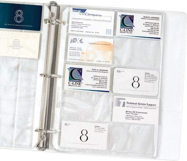 C-LINE - 10 Piece Clear Business Card/ID Protectors - 11-1/4" High x 8-1/8" Wide - Exact Industrial Supply