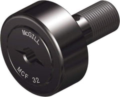 McGill - 32mm Roller Diam x 14mm Width, 12mm Stud Diam x 25mm Length, Crowned Sealed Stud Cam Follower - Steel, 14mm Thread Length, M12x1.5 Thread, 40mm OAL, 2,491 Lb Dynamic Cap, 3,440 Lb Static Cap - Exact Industrial Supply