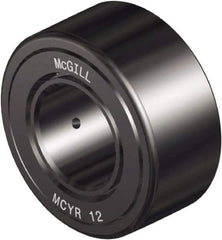 McGill - 20mm Bore, 47mm Roller Diam x 24mm Width, Steel Crowned Yoke Roller - 5,776 Lb Dynamic Load Capacity, 25mm Overall Width - Exact Industrial Supply