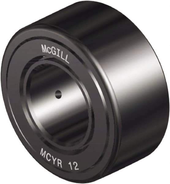 McGill - 17mm Bore, 40mm Roller Diam x 20mm Width, Steel Crowned Sealed Yoke Roller - 4,366 Lb Dynamic Load Capacity, 21mm Overall Width - Exact Industrial Supply