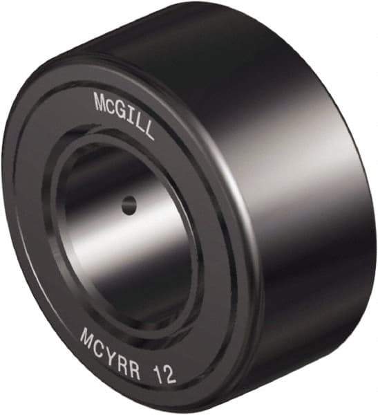 McGill - 40mm Bore, 80mm Roller Diam x 35mm Width, Steel Crowned Sealed Yoke Roller - 9,326 Lb Dynamic Load Capacity, 32mm Overall Width - Exact Industrial Supply