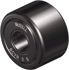 McGill - 3/4" Bore, 2-1/2" Roller Diam x 1-1/2" Roller Width, Steel Sealed Self-Lubricating Yoke Cam Follower with Nonmetallic Bushing - 1.56" Overall Width - Exact Industrial Supply