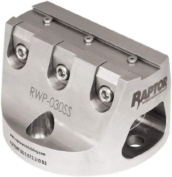 Raptor Workholding - 3/4" Jaw Width, 3" High Dovetail Vise - For Use with 4 & 5 Axis Workholding Systems - Exact Industrial Supply