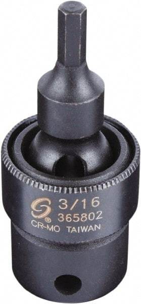 Sunex Tools - 3/8" Drive, 3/16" Impact Hex Bit Socket - Exact Industrial Supply