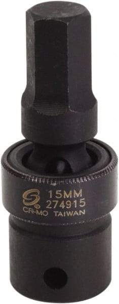 Sunex Tools - 1/2" Drive, 15mm Impact Hex Bit Socket - Exact Industrial Supply