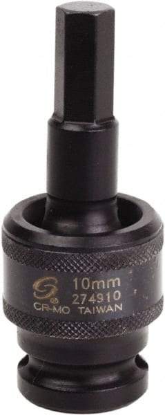 Sunex Tools - 1/2" Drive, 10mm Impact Hex Bit Socket - Exact Industrial Supply